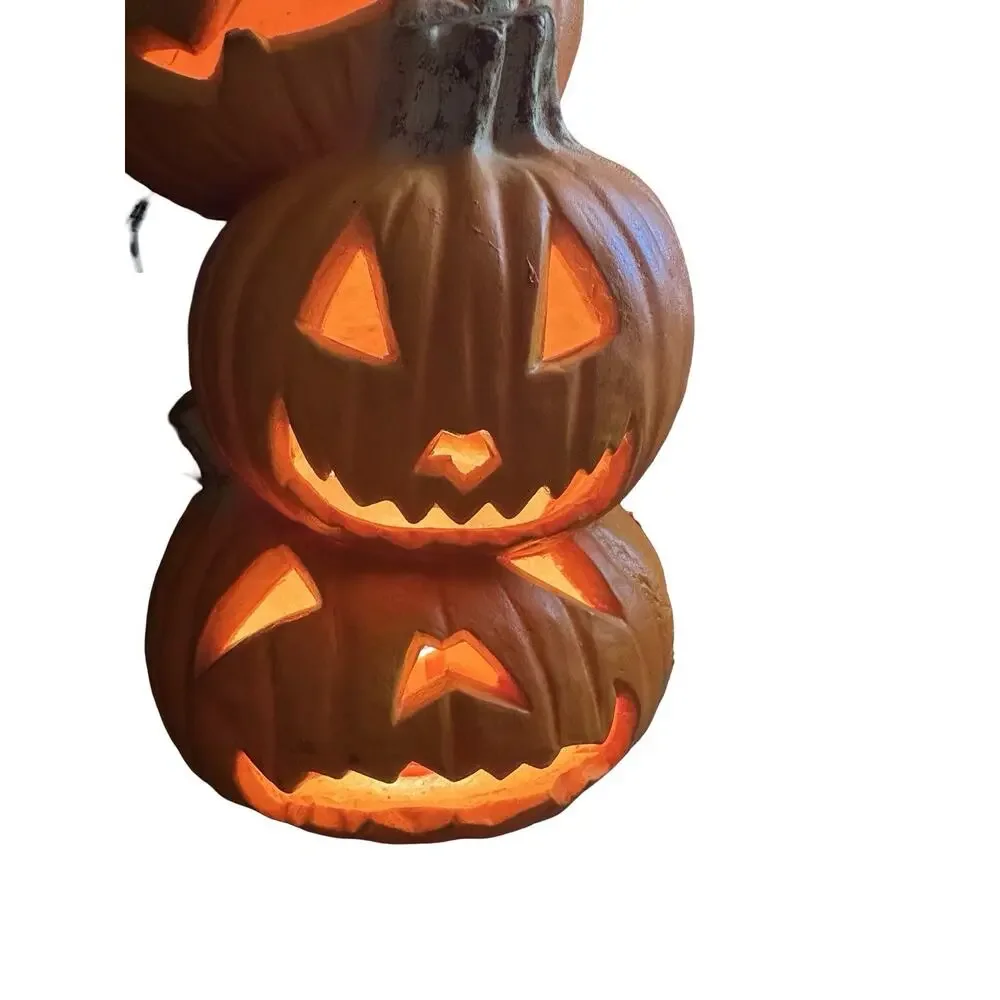 Vintage 1995 Trendmasters Halloween Pumpkin Jack O Lantern Stack Light Large